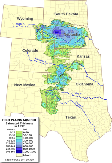 Ogallala Aquifer graphic from Wikipedia