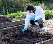 Carrying out a soil analysis. Image courtesy of Getty Images.