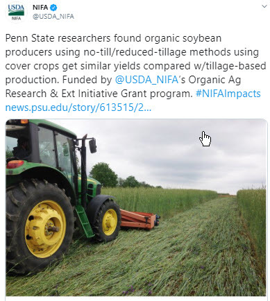 NIFA's Penn State University No-Till tweet image