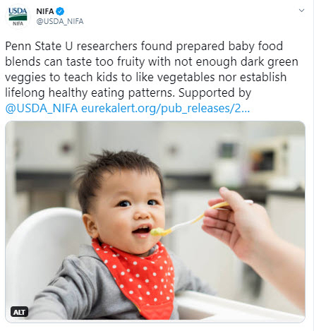NIFA Penn State baby food tweet