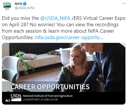 NIFA career opportunities tweet 