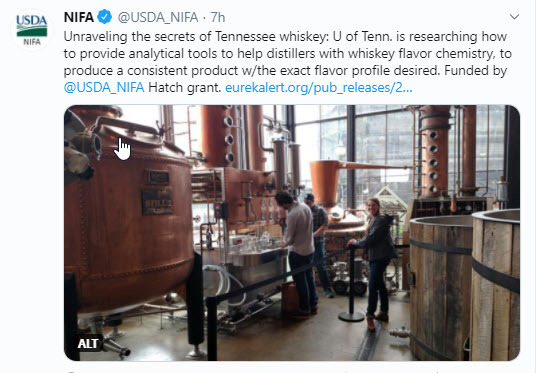 NIFA Tweets - Unravelling the Secrets of Tennessee Whiskey