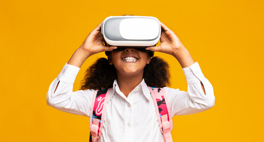 Student using a virtual reality headset. Image courtesy of Getty Images. 