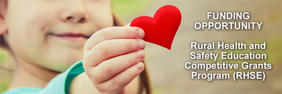 Funding Opportunity for the RHSE program. Image of child holding heart, courtesy of Getty Images.