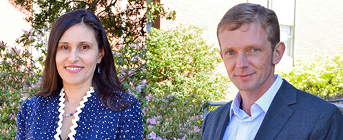 Auburn University's Professors Valentina Hartarska, and Denis Nadolnyak. Image courtesy of Auburn University.