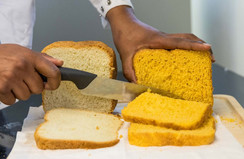 (Right) Sweet potato-enriched bread. Image courtesy of SD State.