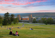 Sunset at Cornell University, a land-grant research university, courtesy of Adobe Stock.