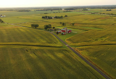 Aerial view of a midwestern farm, courtesy of Adobe Stock.