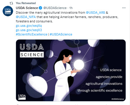 Discover the agricultural innovations from USDA-ARS & USDA-NIFA that help American farmers, ranchers, producers, foresters, and consumers.  