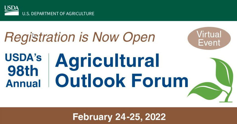 98th annual Agricultural Outlook Forum graphic, courtesy of the USDA.