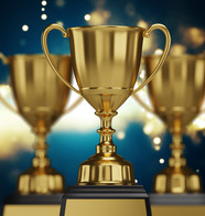 Golden trophy awards, courtesy of Adobe Stock.