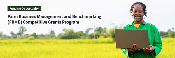 Funding Opportunity: FBMB Program. Image of woman with laptop, courtesy of Adobe Stock.