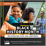 Celebrating Black History Month graphic, courtesy of NIFA.