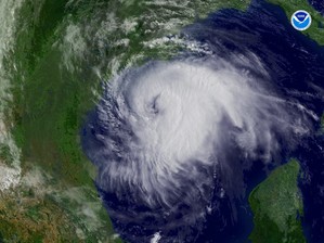 Hurricane approaches Texas coast.