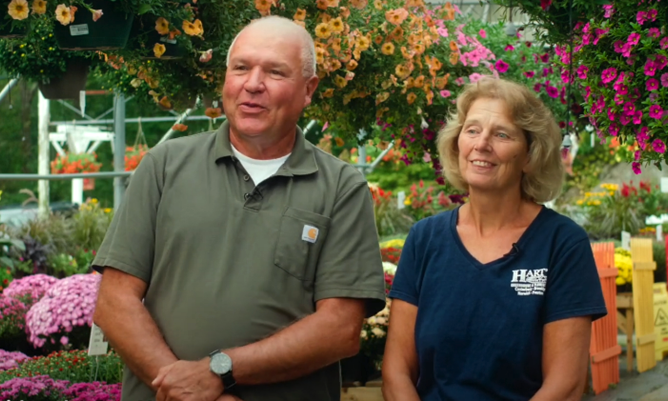 David and Joyce Hart, owners of Hearts Greenhouse and Garden Center in Canterbury, Connecticut. Courtesy of UConn Extension.