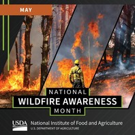 National Wildfire Awareness Month graphic, courtesy of NIFA.