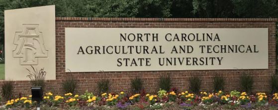 North Carolina A&T State University entrance sign