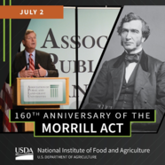 160th Anniversary of the Morrill Act graphic, courtesy of NIFA.