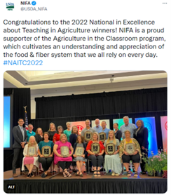 2022 National in Excellence about Teaching in Agriculture winners