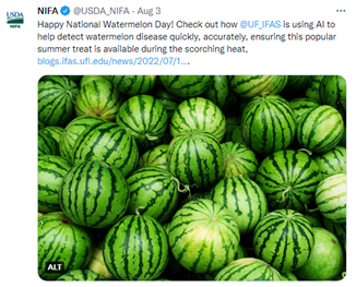 Tweet of the Week-National Watermelon Day – Aug 10 2022