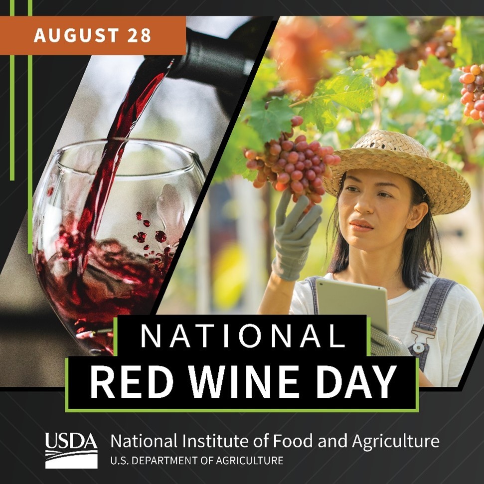 National Red Wine Day graphic, courtesy of NIFA.