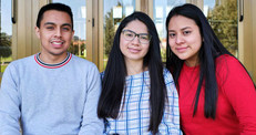 Three college students, courtesy of Adobe Stock.