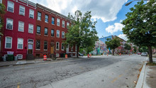 A section of McCulloh Street a few blocks from Eutaw Place in Baltimore, Maryland, courtesy of UMD’s John T. Consoli.