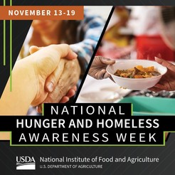 National Hunger and Homeless Awareness Week NIFA graphic.