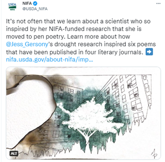 NIFA tweet of the week Nov 23 2022 drought research