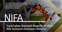 Food Safety Outreach Program FY 2023 RFA webinar graphic.