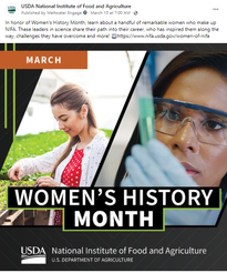 Facebook post of the week March 22 - women's history month 