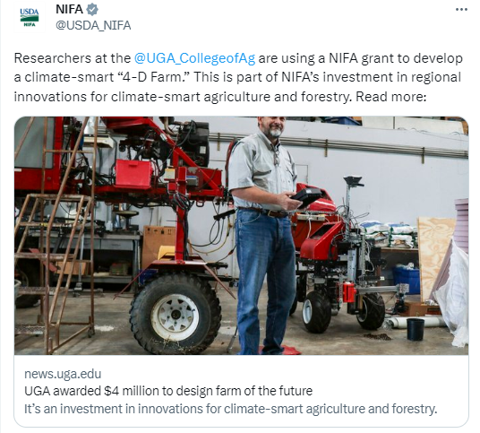 Tweet of the Week June 14 2023 UGA 4-D farm