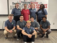 The 2023 F2OCUS class included eight students, seen with Andrea Myers, food science program technician. (U of A System Division of Agriculture photo)