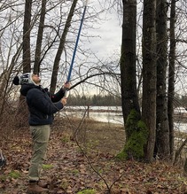 Lionel Di Santo samples in the coastal regions of the Pacific Northwest in early January.  Image courtesy of Penn State.