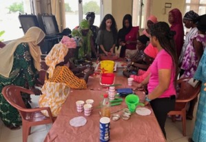 Tennessee State University working with community members as part of their study abroad in Africa. I