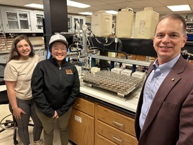 Left to right: SWFAL technician Alexandria Krueger, SWFAL Director Dr. Bee Chim and Dr. Hamby.