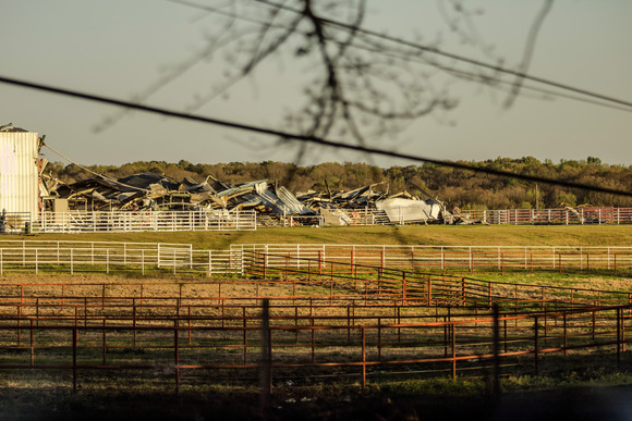 Tornado damage on a farm. Image courtesy of Adobe Stock.