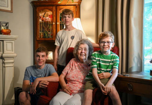 Judy Wilson and her great-grandchildren. Image courtesy of West Virginia State University.