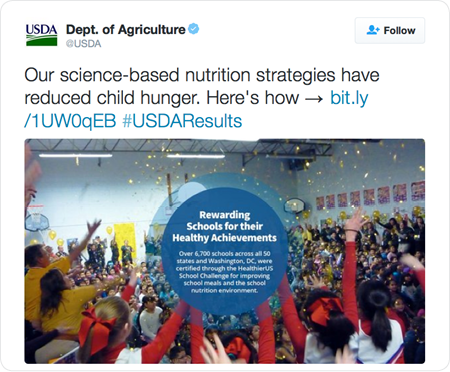 Our science-based nutrition strategies have reduced child hunger. Here's how → http://bit.ly/1UW0qEB  #USDAResults 