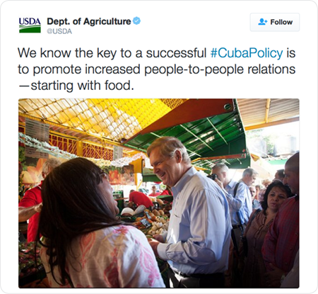 We know the key to a successful #CubaPolicy is to promote increased people-to-people relations—starting with food. 