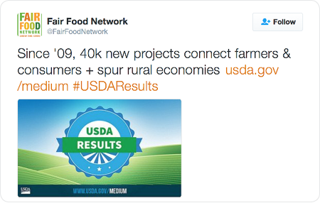 Since '09, 40k new projects connect farmers & consumers + spur rural economies http://www.usda.gov/medium  #USDAResults