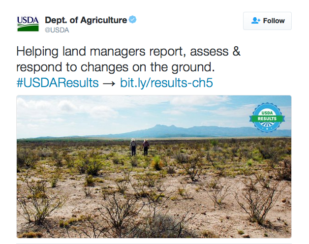 Helping land managers report, assess & respond to changes on the ground. #USDAResults → http://bit.ly/results-ch5 