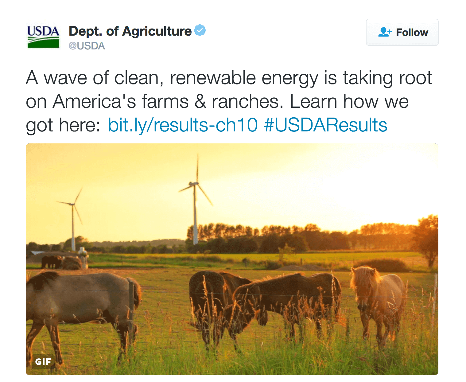 A wave of clean, renewable energy is taking root on America's farms & ranches. Learn how we got here: http://bit.ly/results-ch10  #USDAResults
