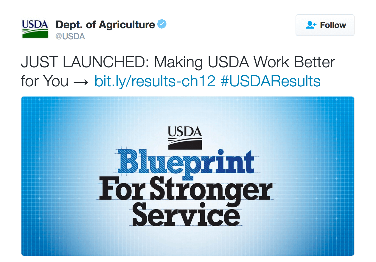 JUST LAUNCHED: Making USDA Work Better for You → http://bit.ly/results-ch12 #USDAResults