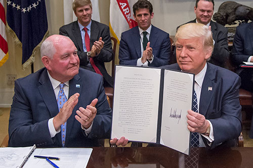U.S. Secretary of Agriculture Sonny Perdue will chair a task force on rural prosperity created by and Executive Order signed by President Trump.