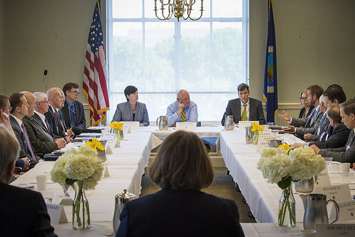 Secretary Perdue hosted members of the dairy industry for a roundtable at the USDA