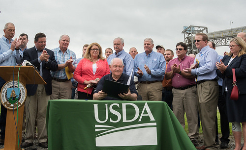 Secretary Perdue announcing along the banks of the Ohio River