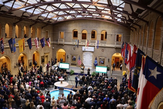 Secretary of Agriculture Brooke Rollins giving remarks