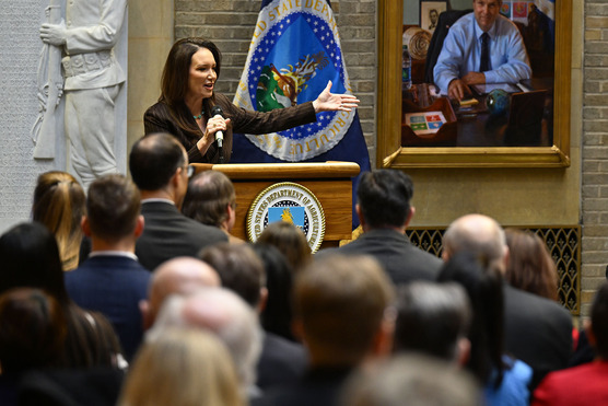 Secretary of Agriculture Brooke Rollins giving remarks