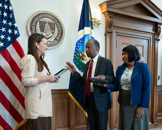 Dr. Benjamin S. Carson, Sr., M.D., was sworn in as the National Advisor for Nutrition, Health, and Housing at USDA